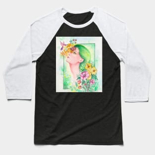 Girl flower Baseball T-Shirt